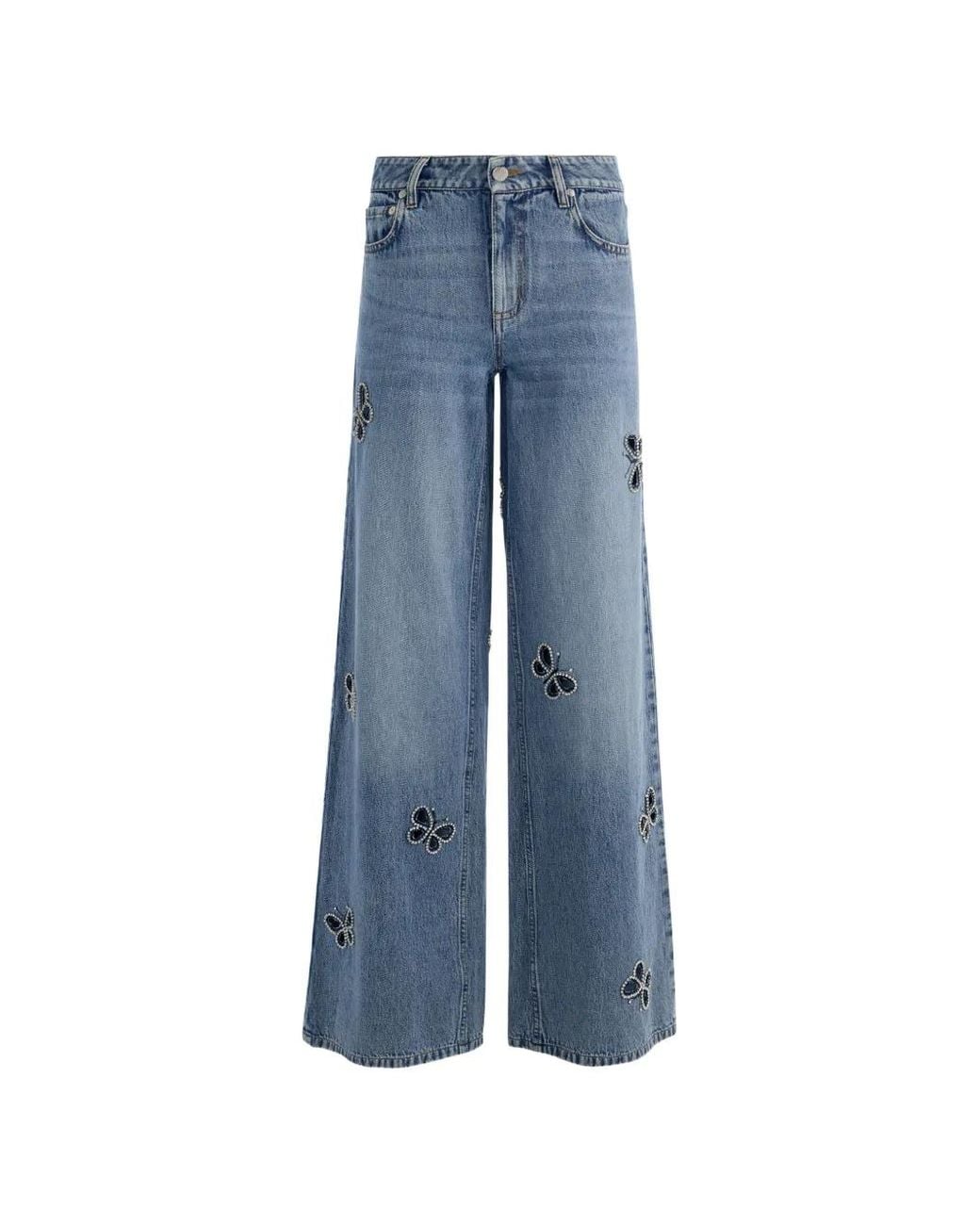 Alice + Olivia Blue Cutout Denim Jeans