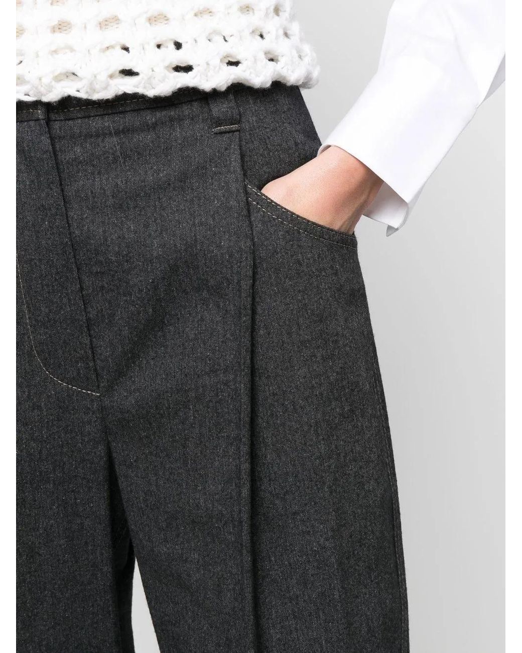 Brunello Cucinelli Black Tapered-Leg Tailored Trousers
