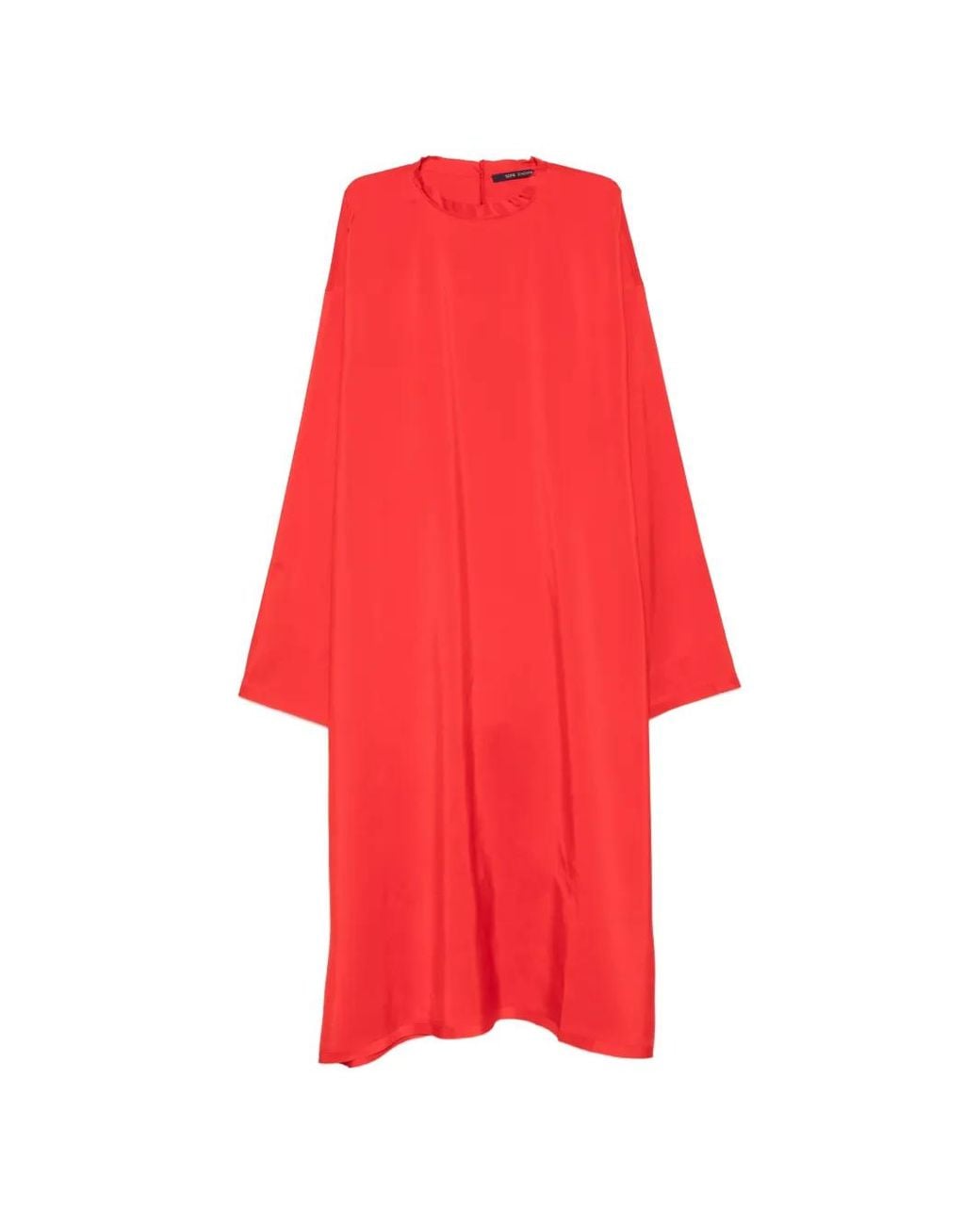 Sofie D'Hoore Red Long-Sleeve Shift Midi Dress