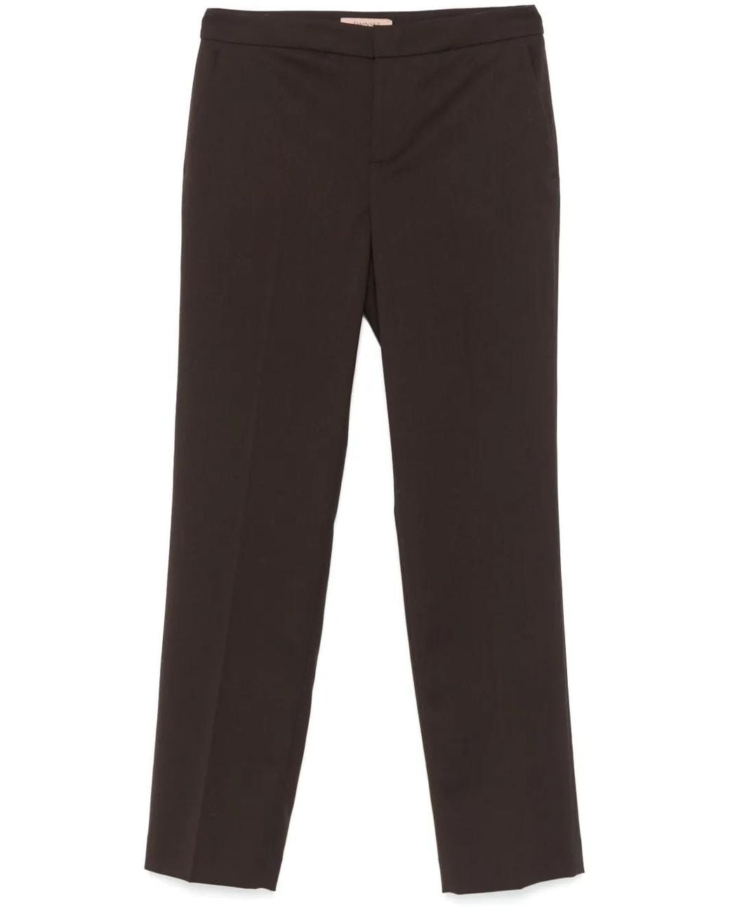 Twinset Brown Logo-Plaque Trousers