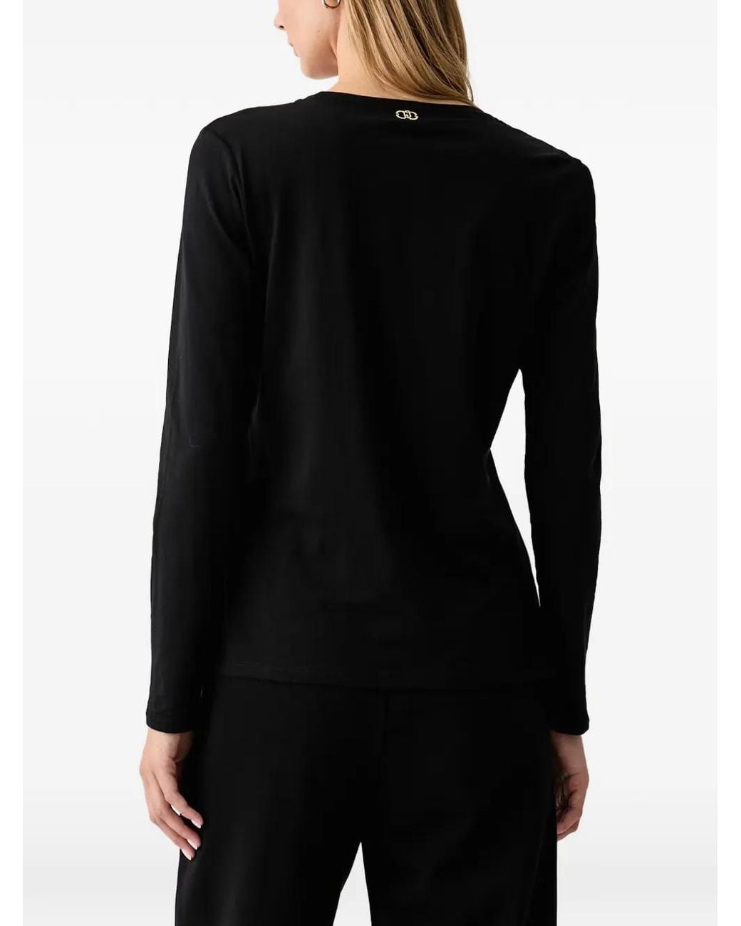 Liu Jo Black T-Shirt With Laces