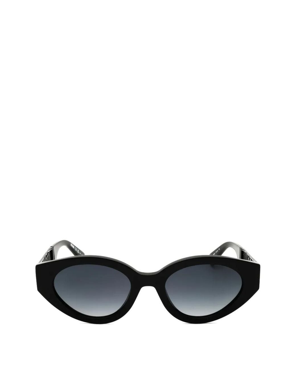 Moschino Black Logo-Arm Geometric-Frame Sunglasses