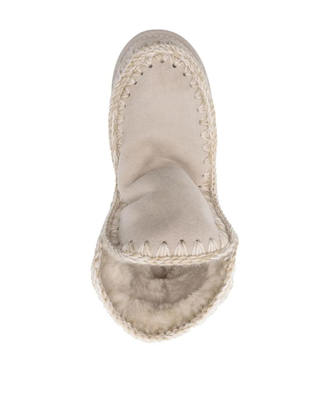 Mou Natural Whipstitch-Detail Sheepskin Boots