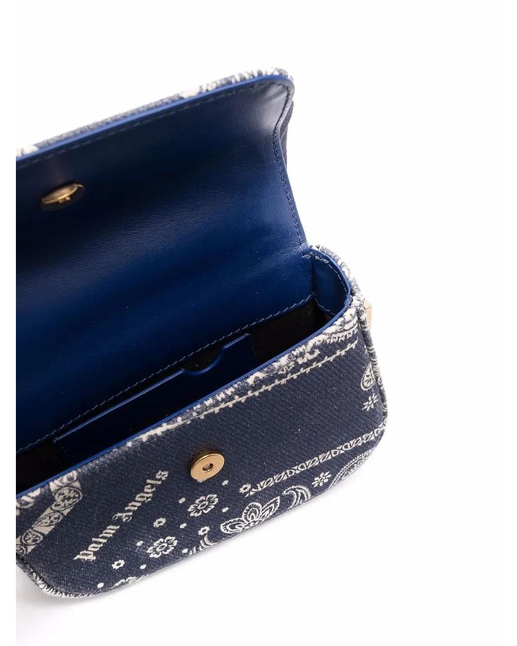 Palm Angels Blue Mini Crash Tote Bag