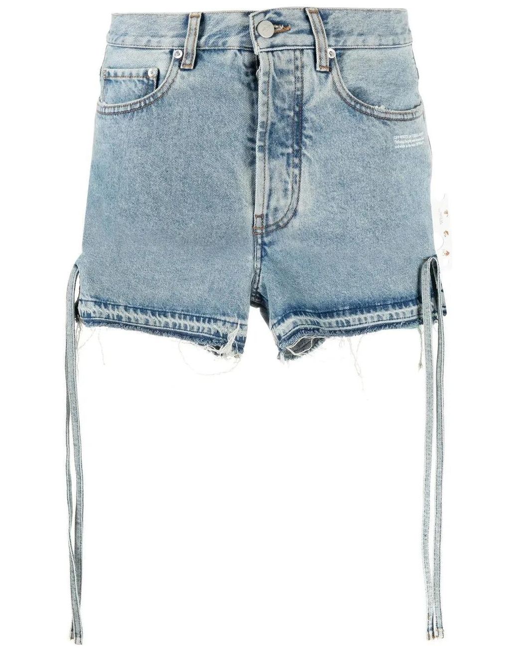 Off-White c/o Virgil Abloh Blue Off White - Jeans Shorts With Details