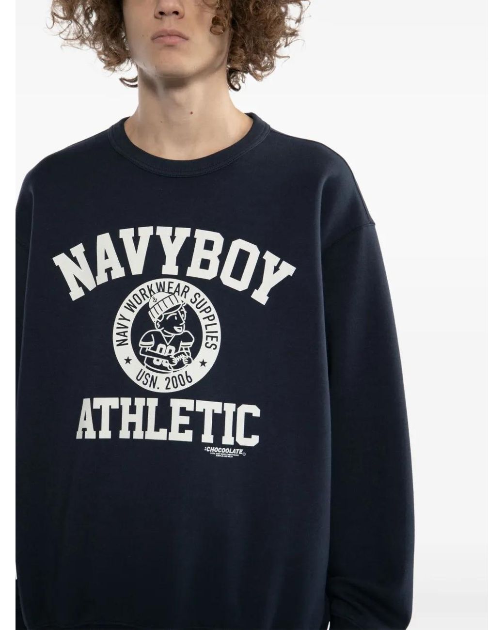 Chocoolate Blue Graphic-Print Sweatshirt for men