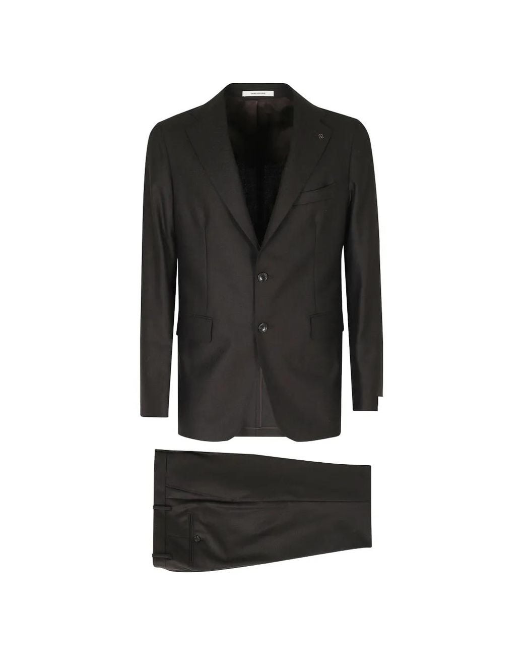 Tagliatore Black Single-Breasted Notched-Lapels Suit for men