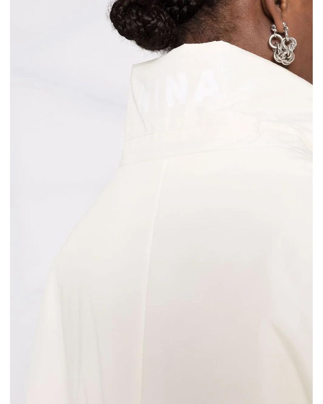 Nina Ricci White Taffeta Padded Cocoon Coat