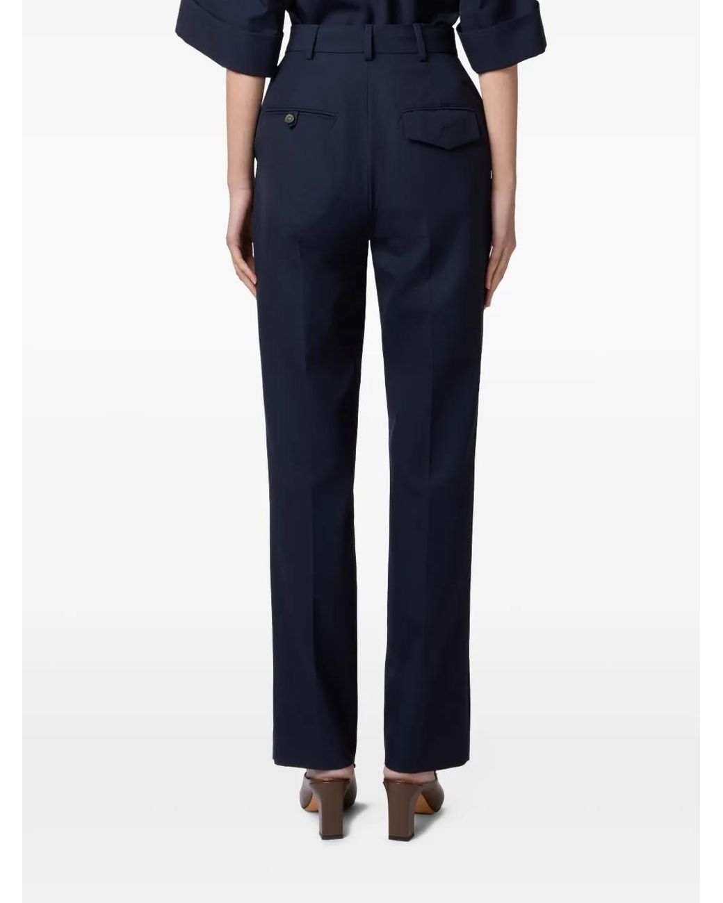 Tod's Blue Tailored Straight-Leg Trousers