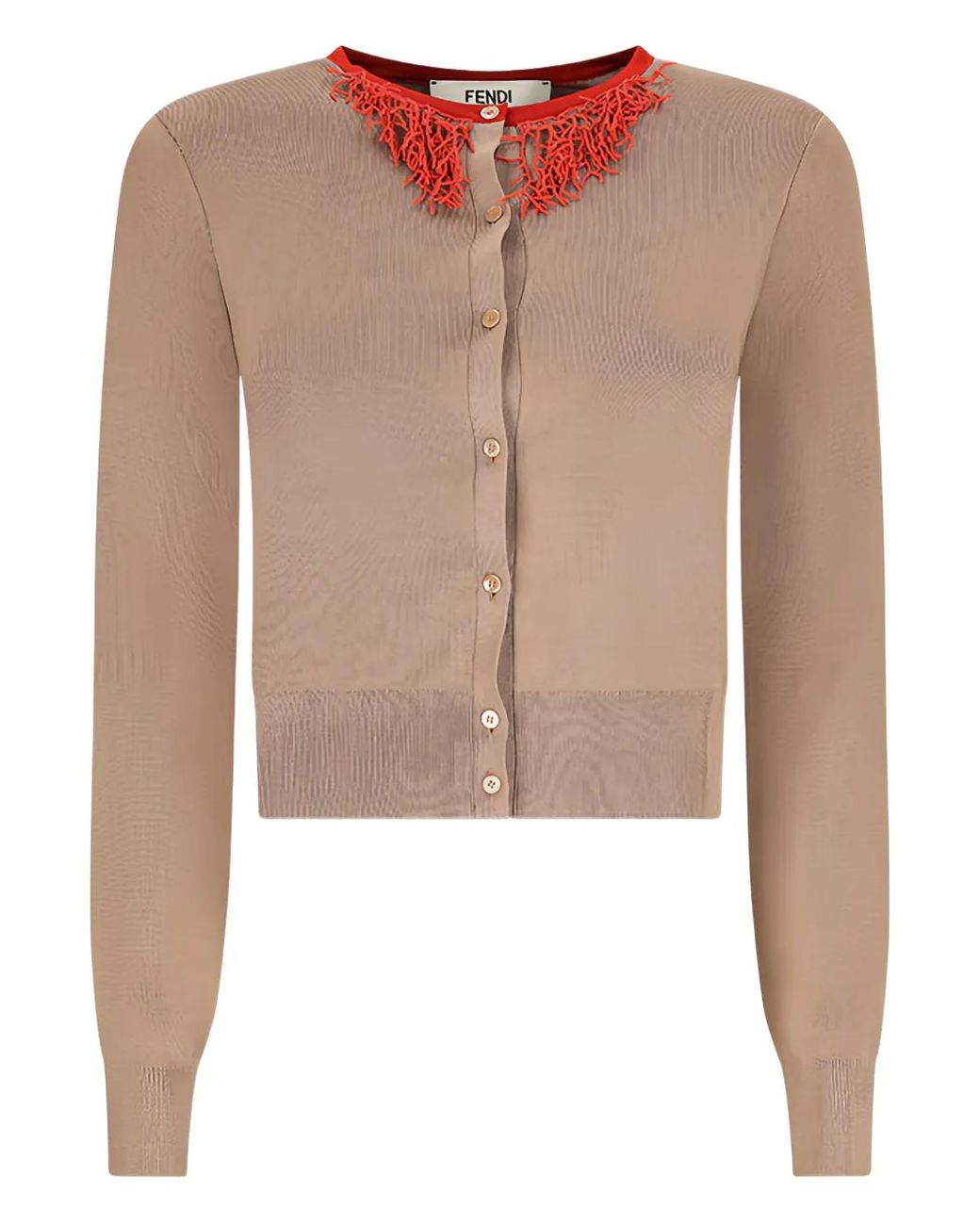 Fendi Pink Coral-Detail Cardigan
