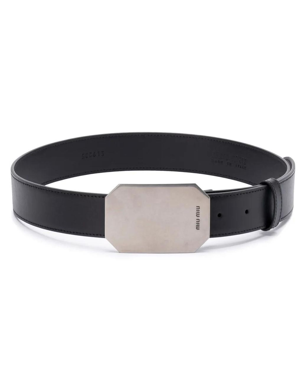 Miu Miu Black Buckle-Fastening Leather Belt
