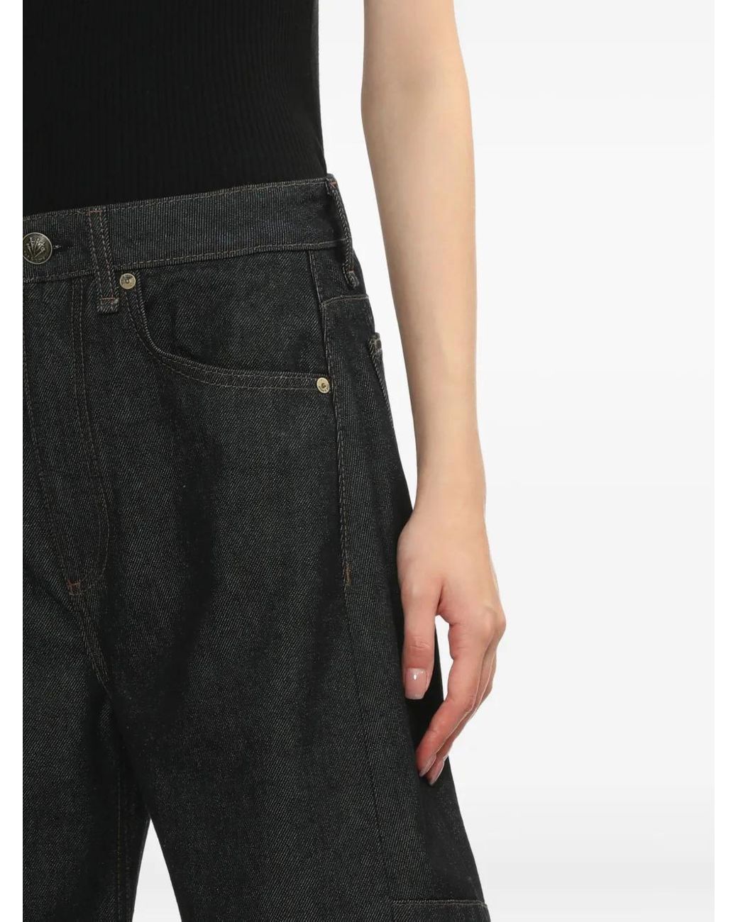 Jeans Charlie Con Design Patchwork di Rag & Bone in Black