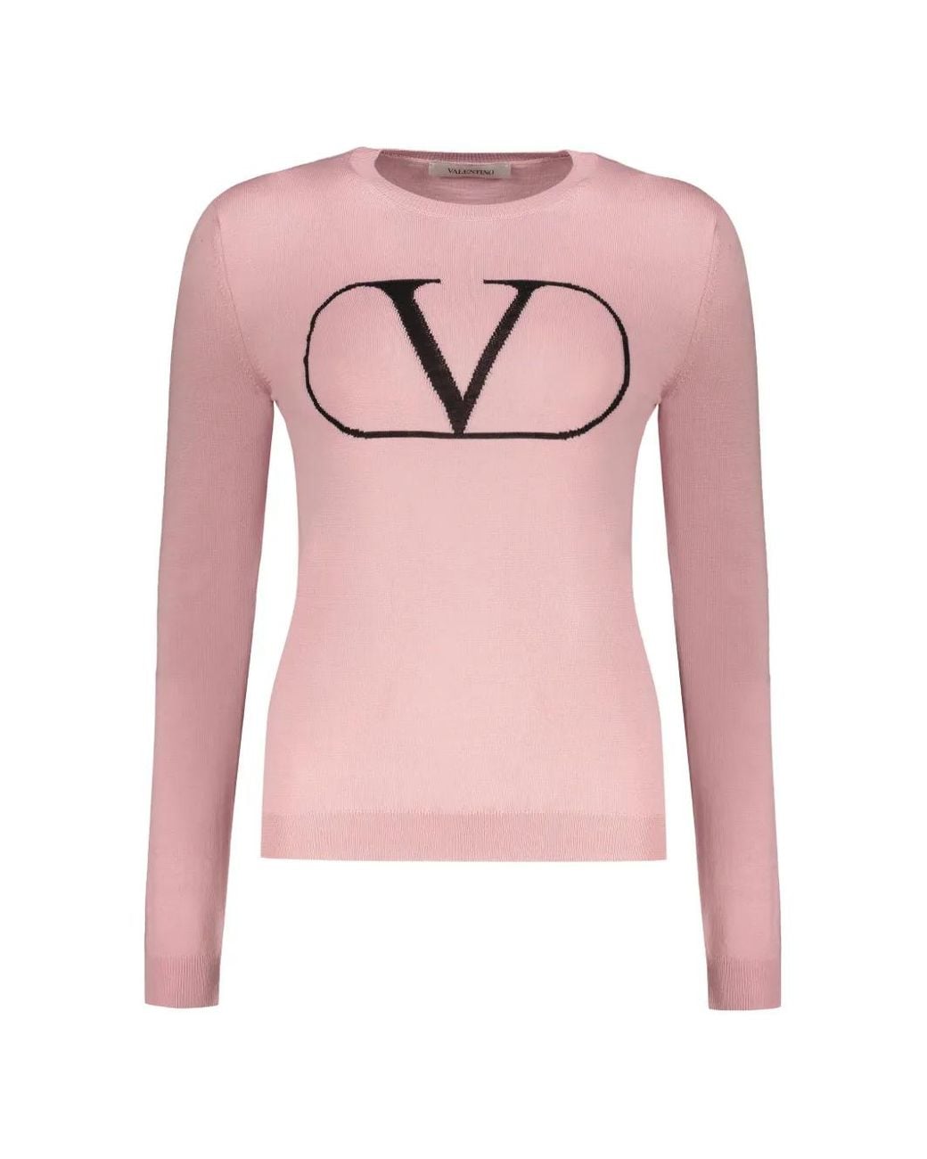 Valentino Garavani Pink Crew-Neck Wool Sweater