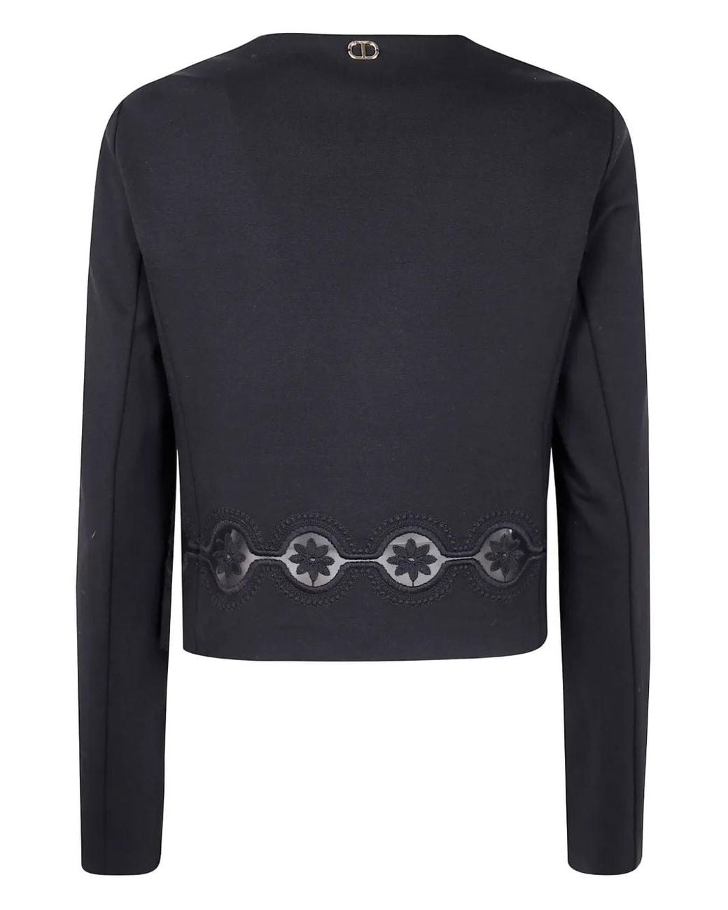 Twinset Blue Lace-Insert Jacket