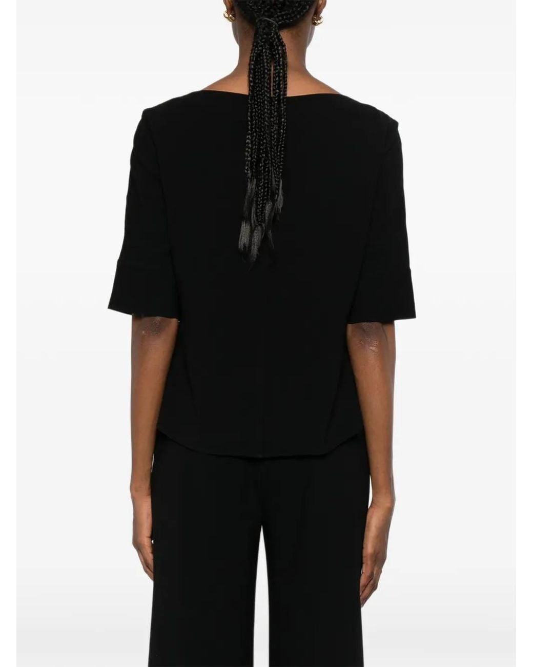 Theory Black Short-Sleeve Blouse