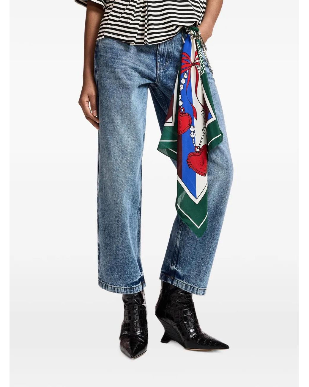 Essentiel Antwerp Blue Kosimo Chain-Detail Jeans