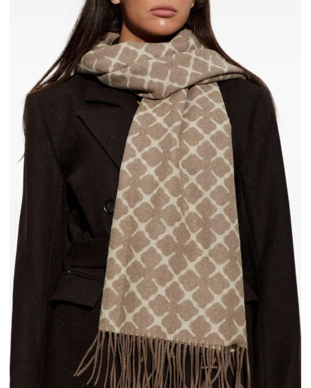 By Malene Birger Brown Ortega Fringed-Edge Scarf