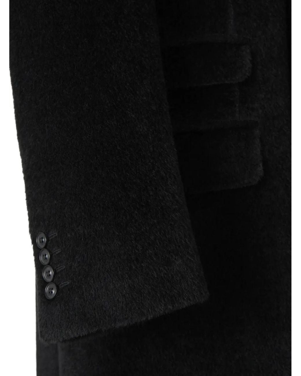Canali Black Peak-Lapel Double-Breasted Coat for men