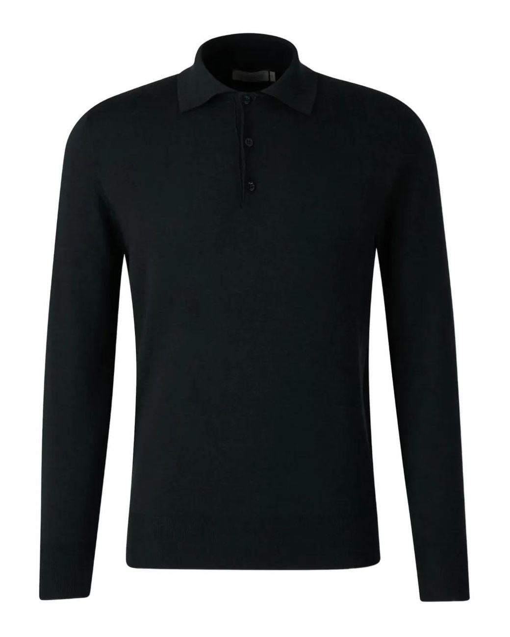Canali Black Polo-Neck Long-Sleeve Sweater for men