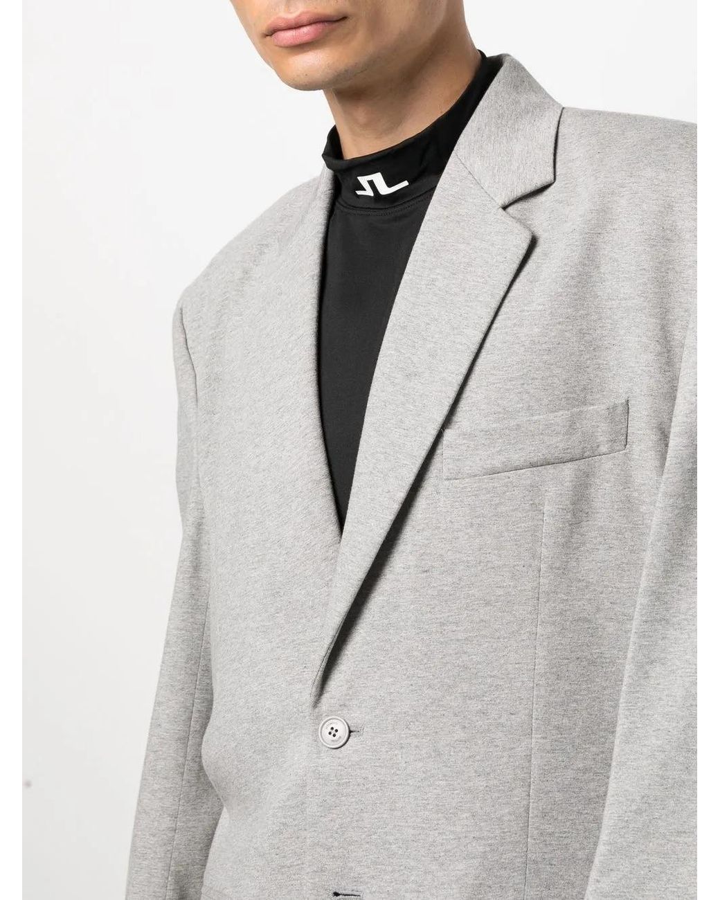 Vetements Gray Single-Breasted Shoulder-Pad Blazer for men