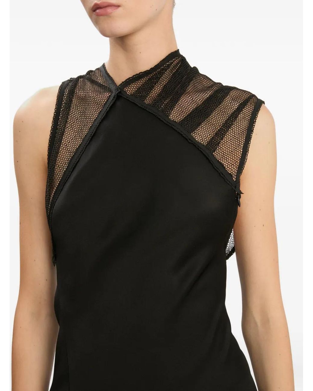 Victoria Beckham Black Robe Longue En Résille