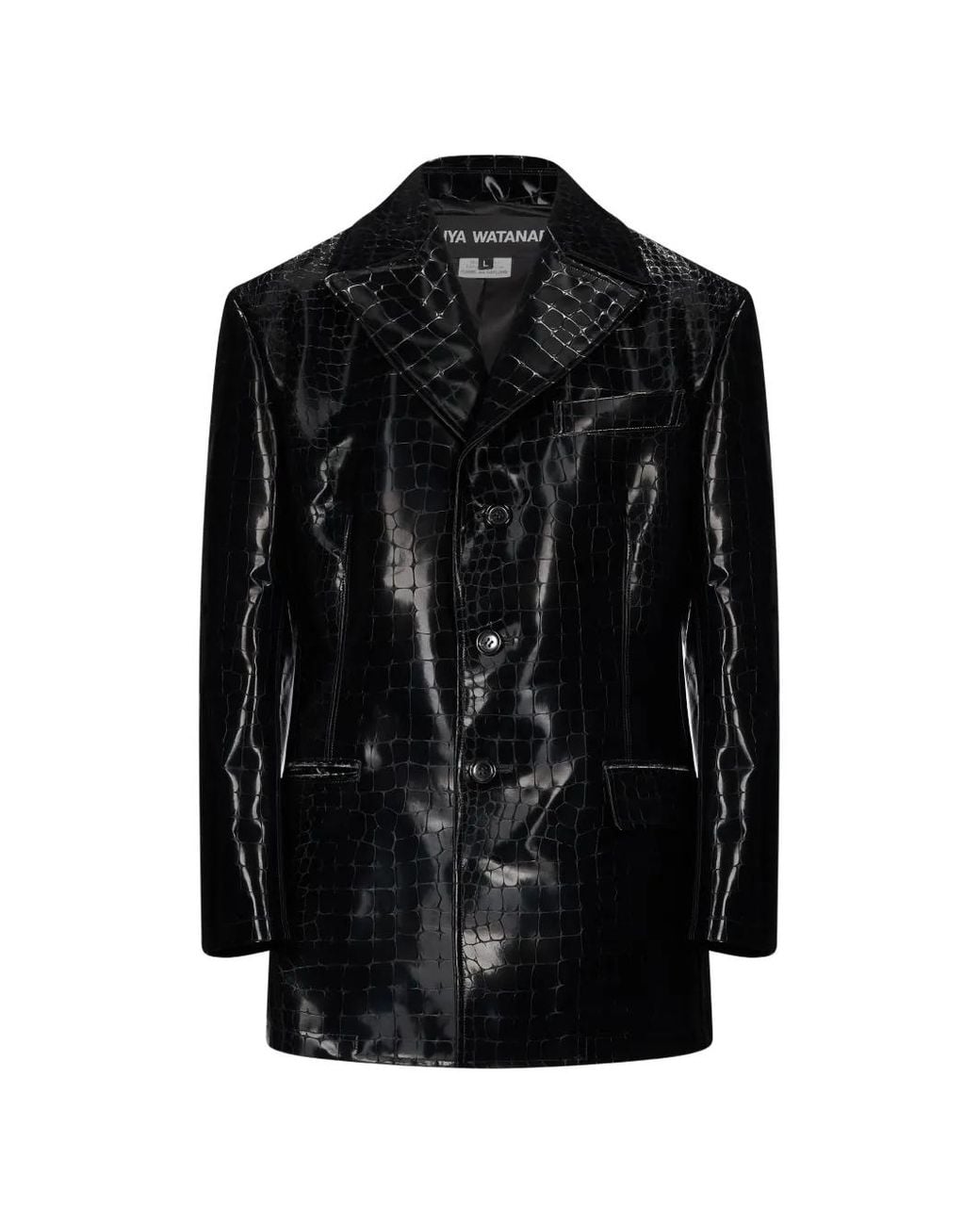 Junya Watanabe Black Crocodile-Effect Single-Breasted Blazer