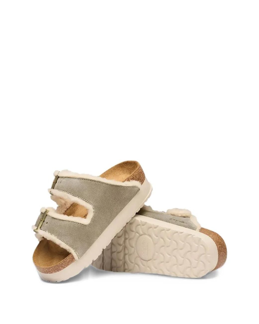 Birkenstock White Boston Chunky Shearling Sandals
