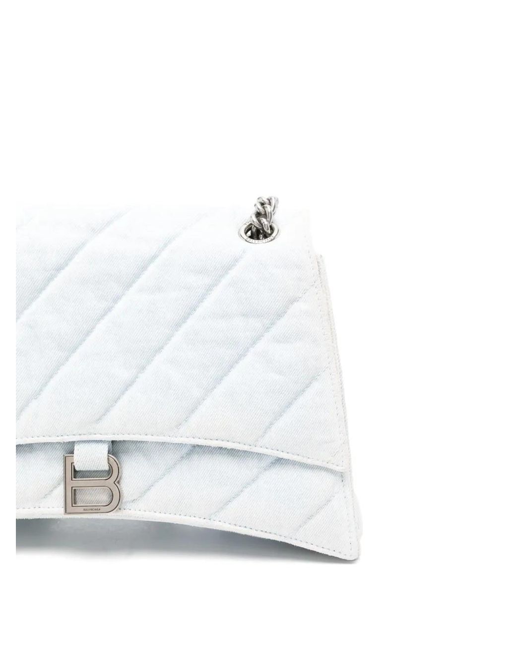 Balenciaga White Medium Crush Shoulder Bag