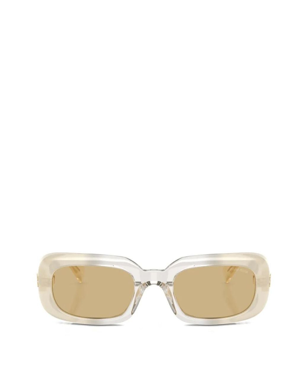Miu Miu Natural Rectangle-Frame Sunglasses