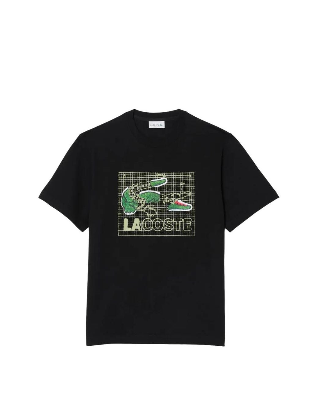 Lacoste Black Graphic-Print T-Shirt for men