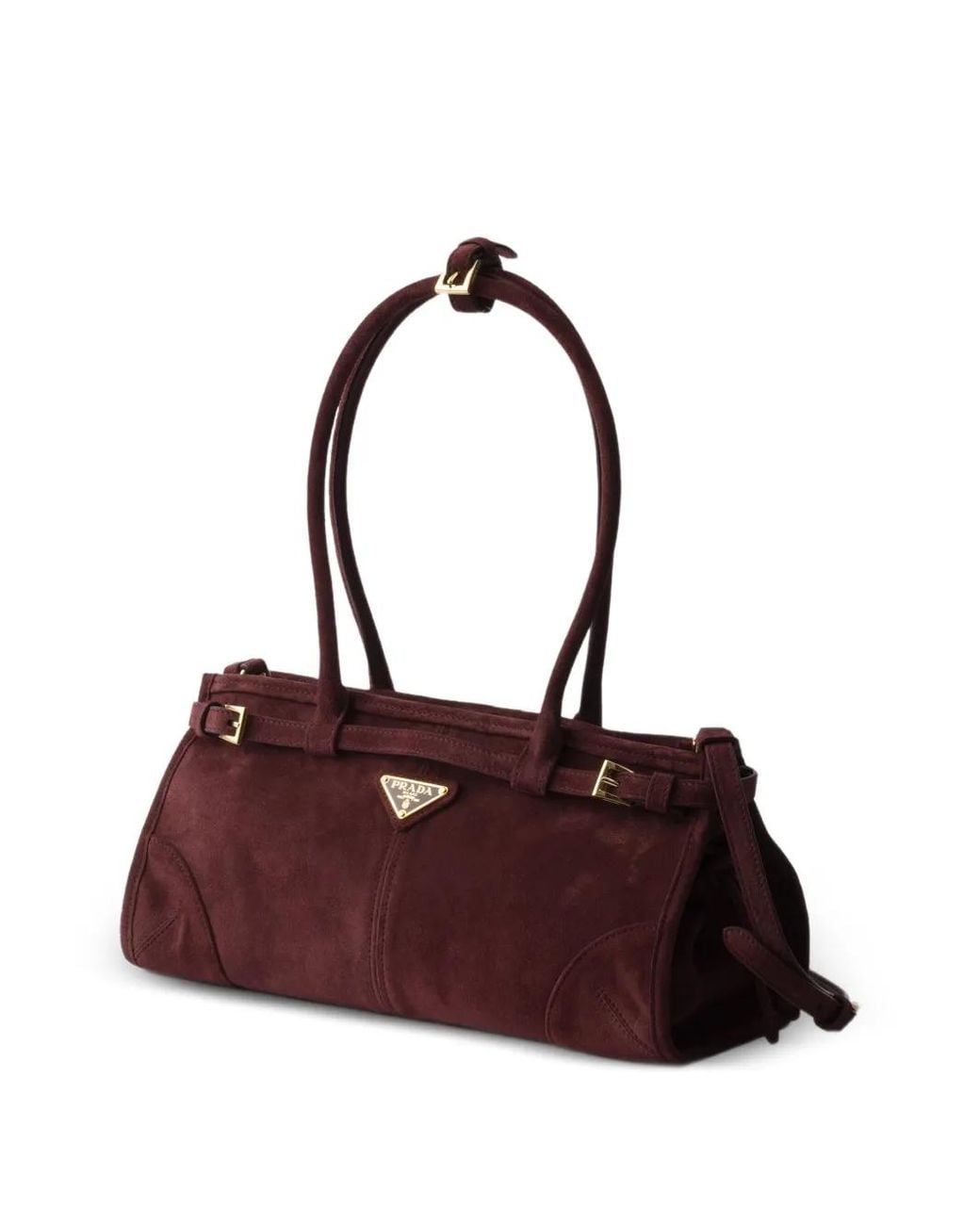 Prada Purple Bonnie Medium Suede Handbag