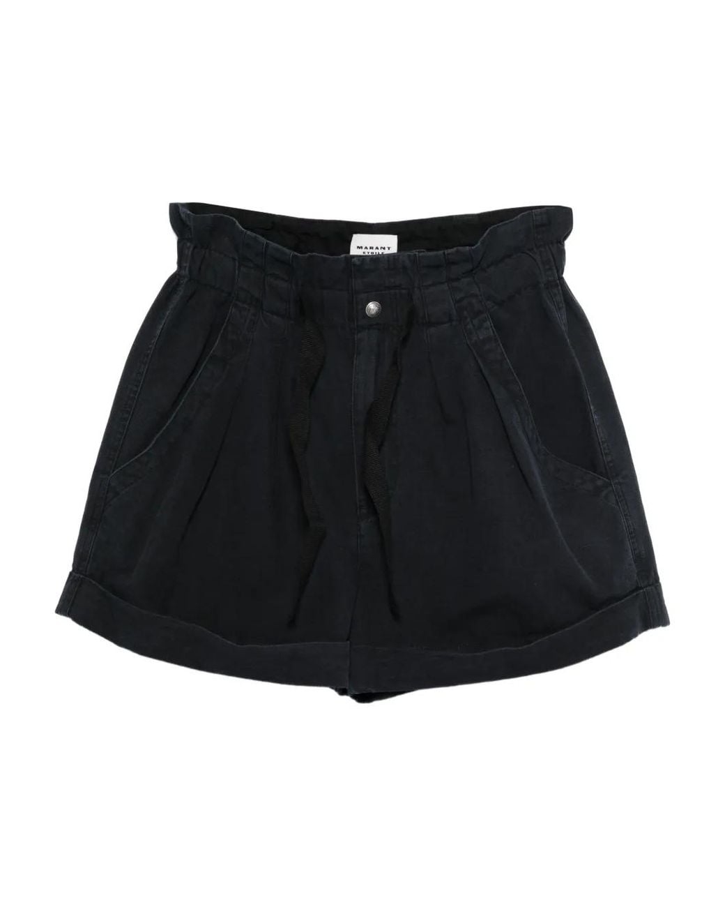 Isabel Marant Black Nirma Cotton And Linen Canvas Shorts