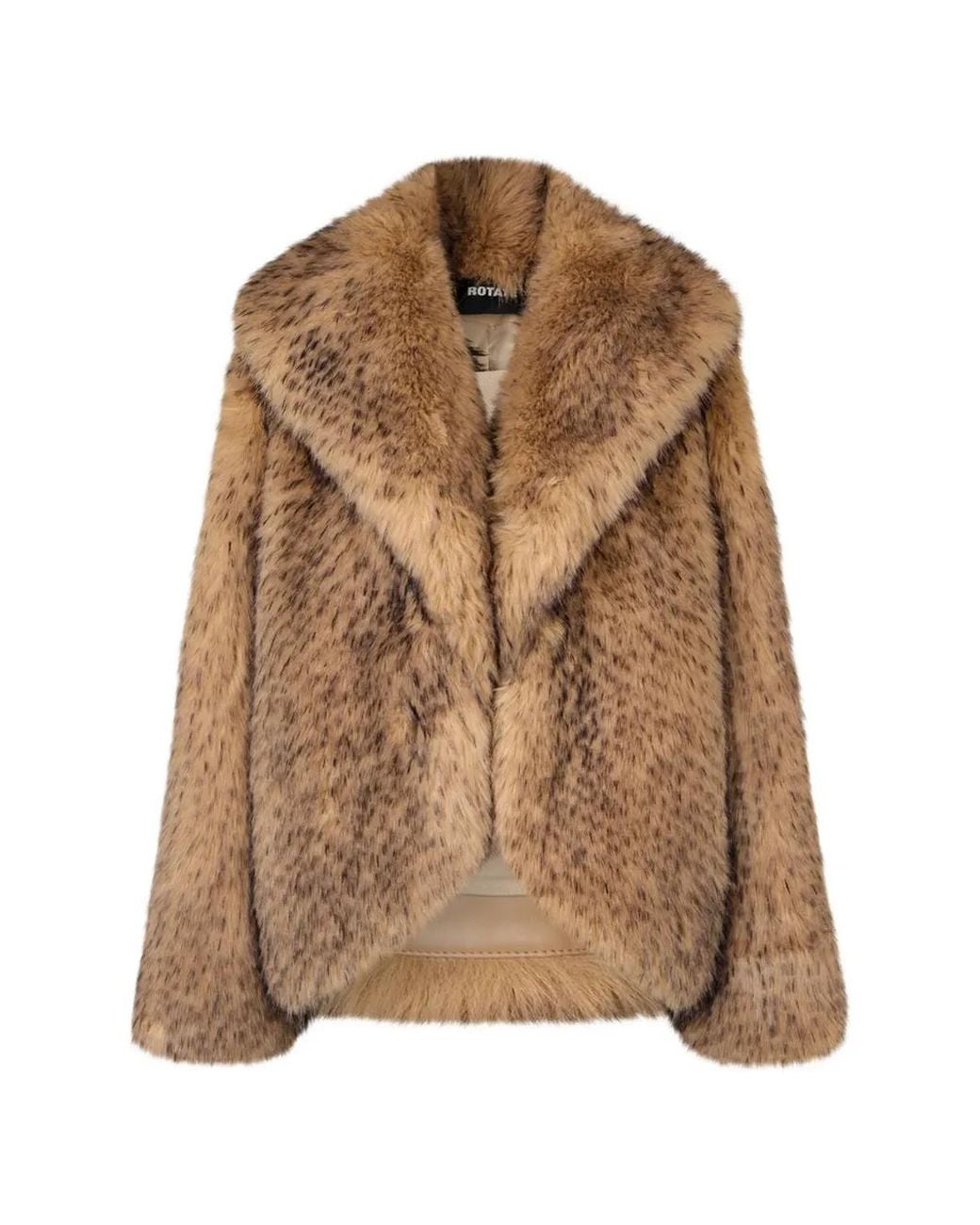 ROTATE BIRGER CHRISTENSEN Brown Faux Fur Jacket