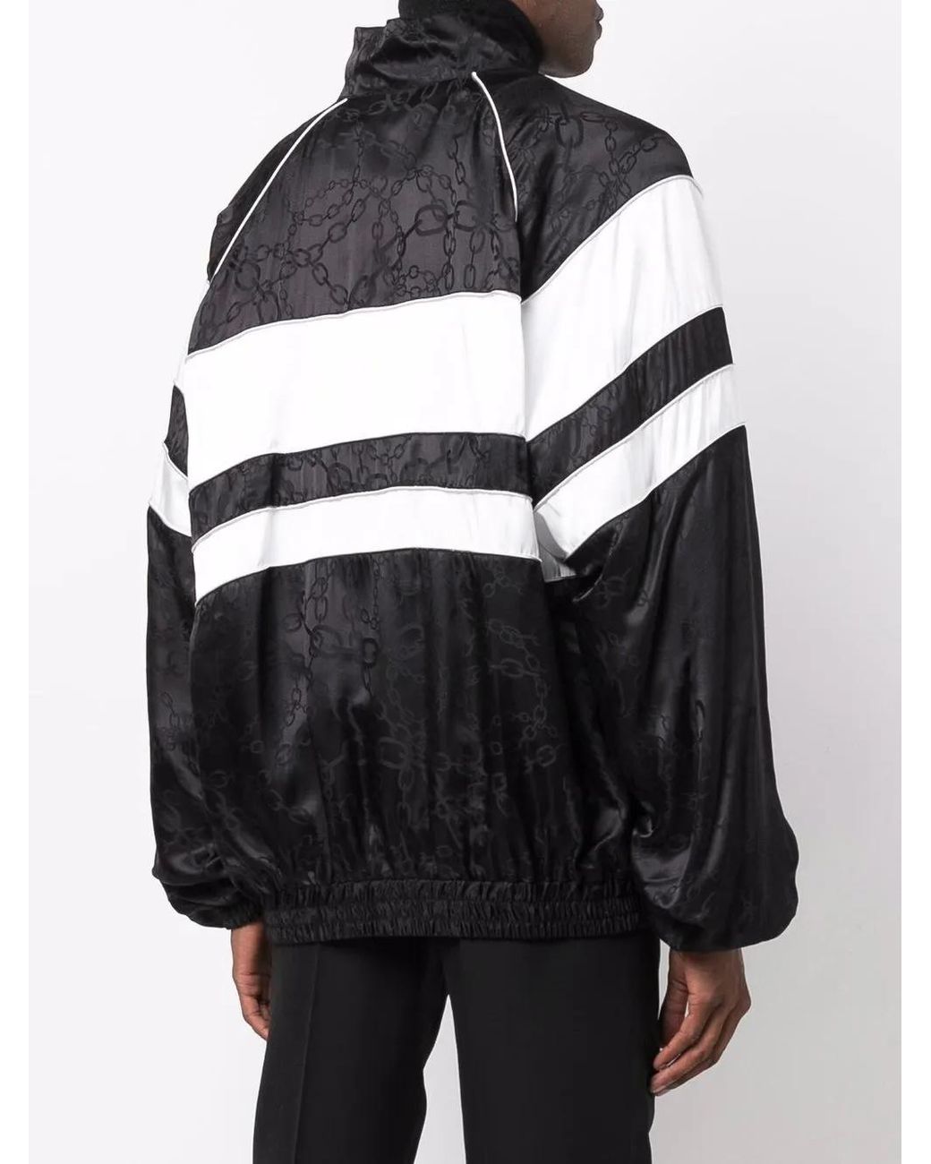 COOL T.M Black Monogram Logo-Print Zip Jacket for men