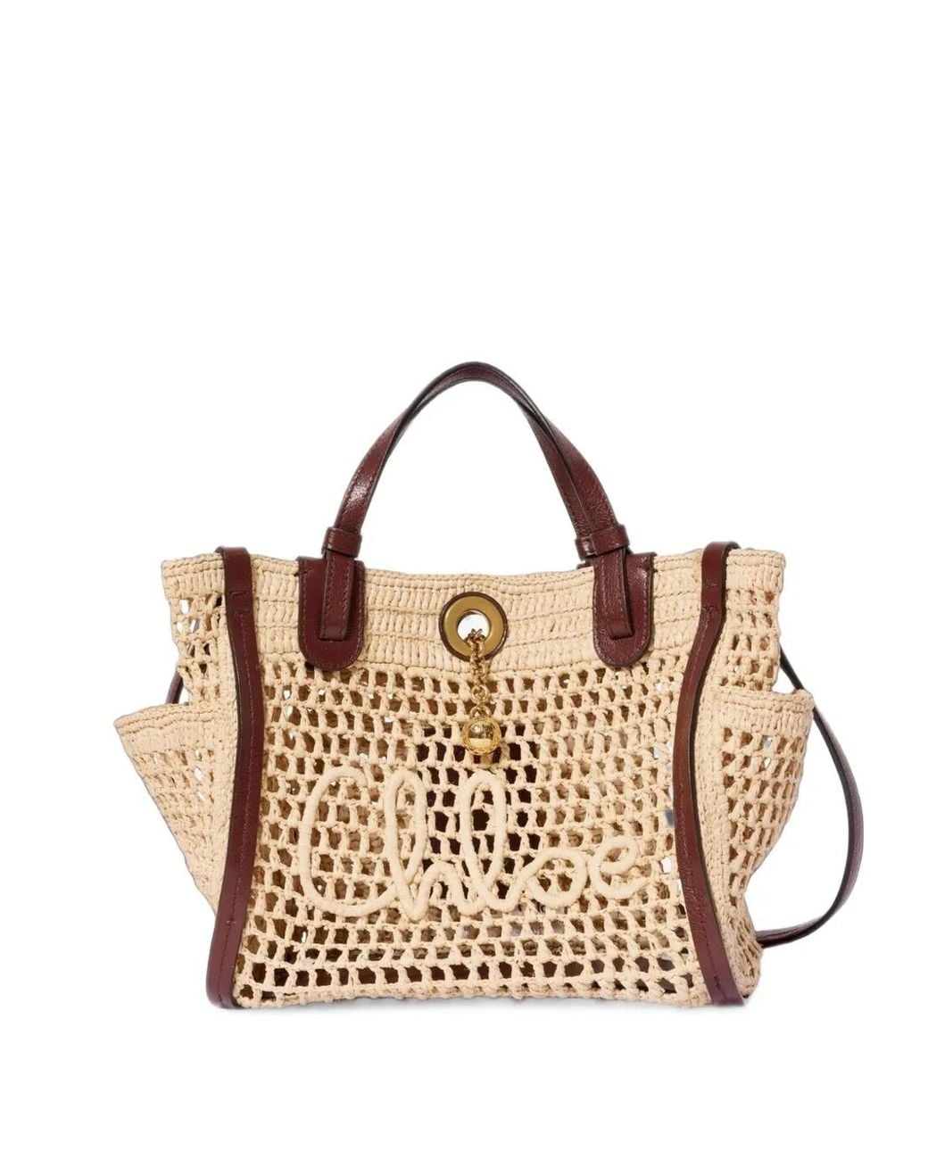 Chloé Natural Small Iconic Raffia Tote Bag