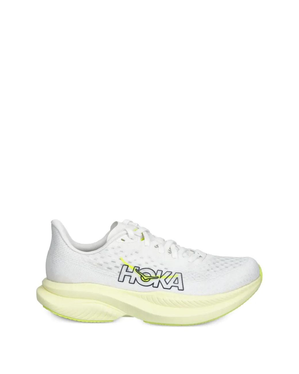 Hoka One One White Mach 6 Logo-Print Sneakers