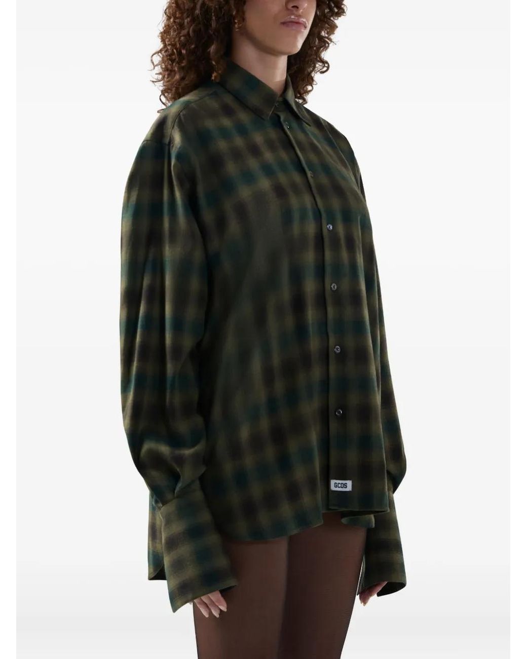 Gcds Green Check Long-Sleeved Top