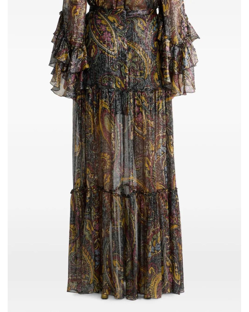 Etro Black Paisley-Print Maxi Skirt