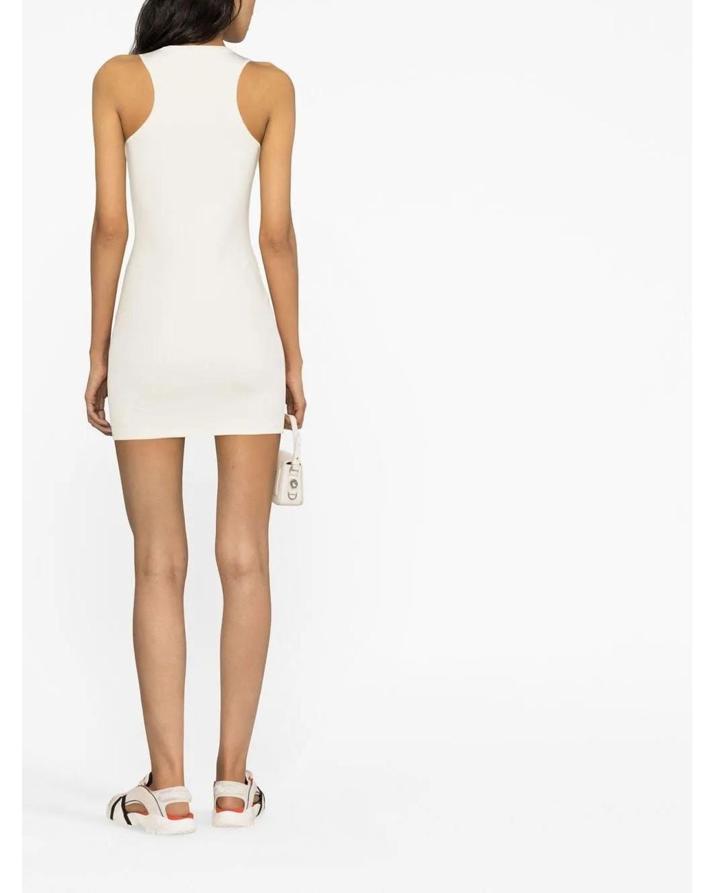 Off-White c/o Virgil Abloh White Sleek Rowing Logo-Print Minidress