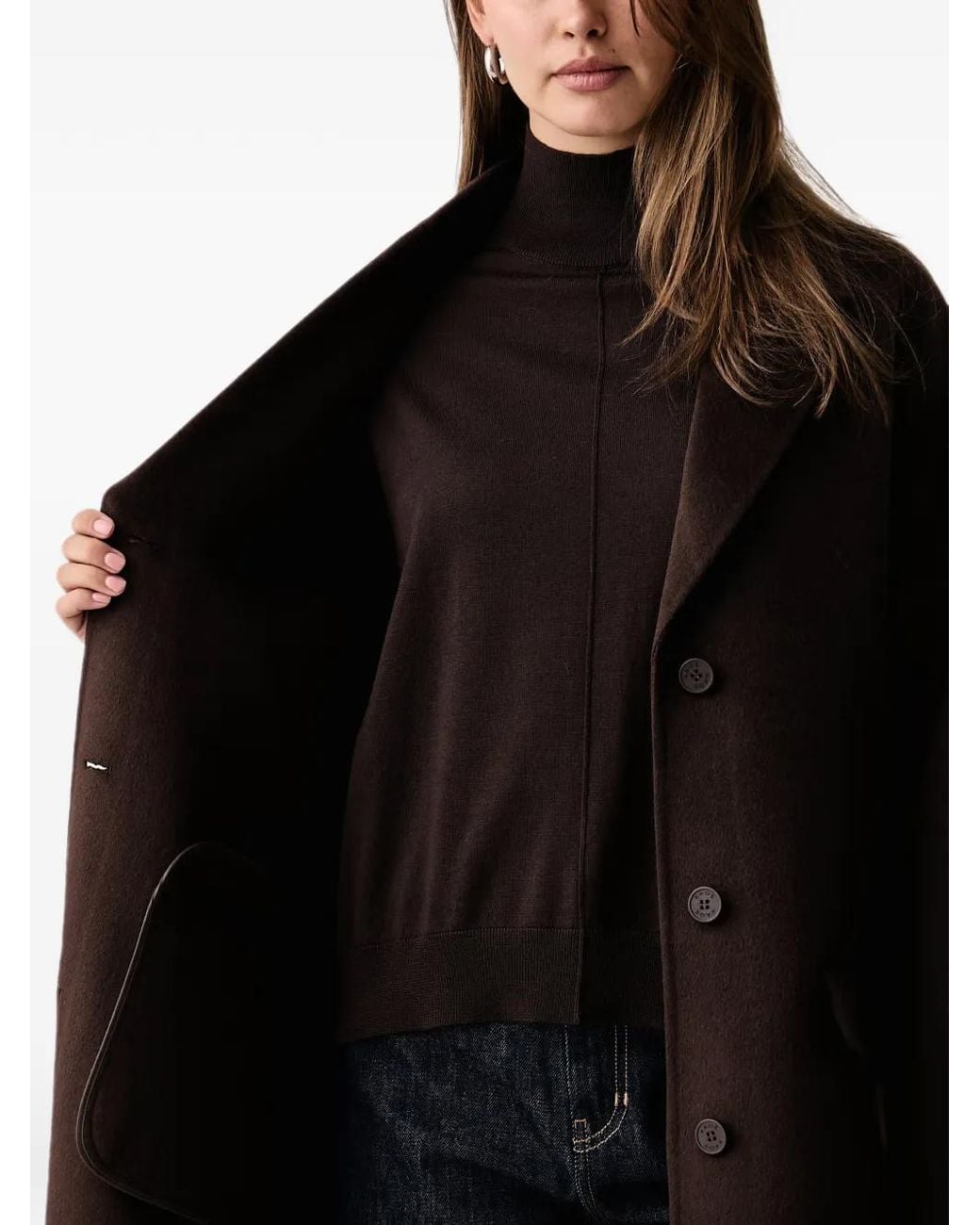 Kaos Black Notched-Lapel Single-Breasted Coat