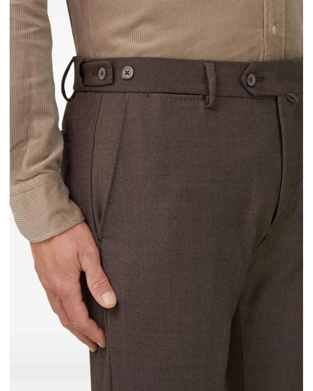 Boggi Gray Stretch Flannel Trousers for men
