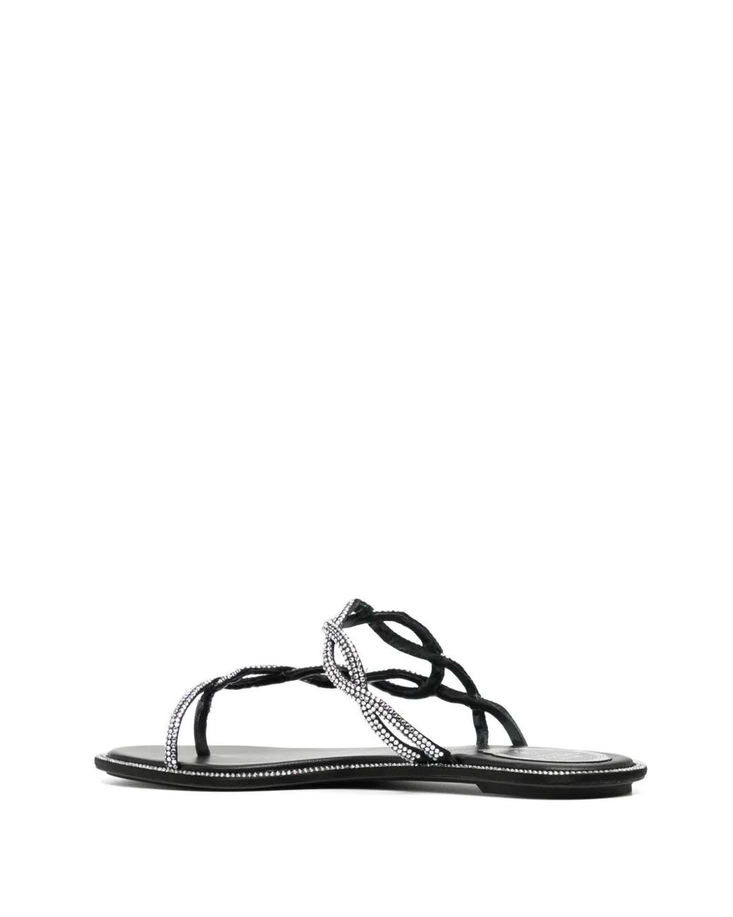 Rene Caovilla White Braid Sandals