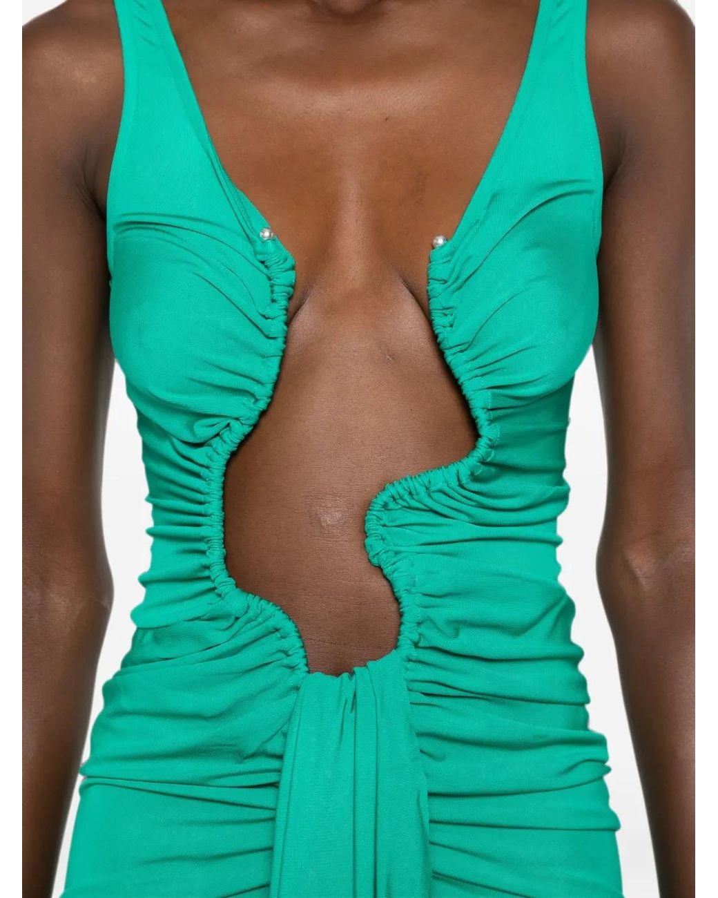 Christopher Esber Green Draped Maxi Dress