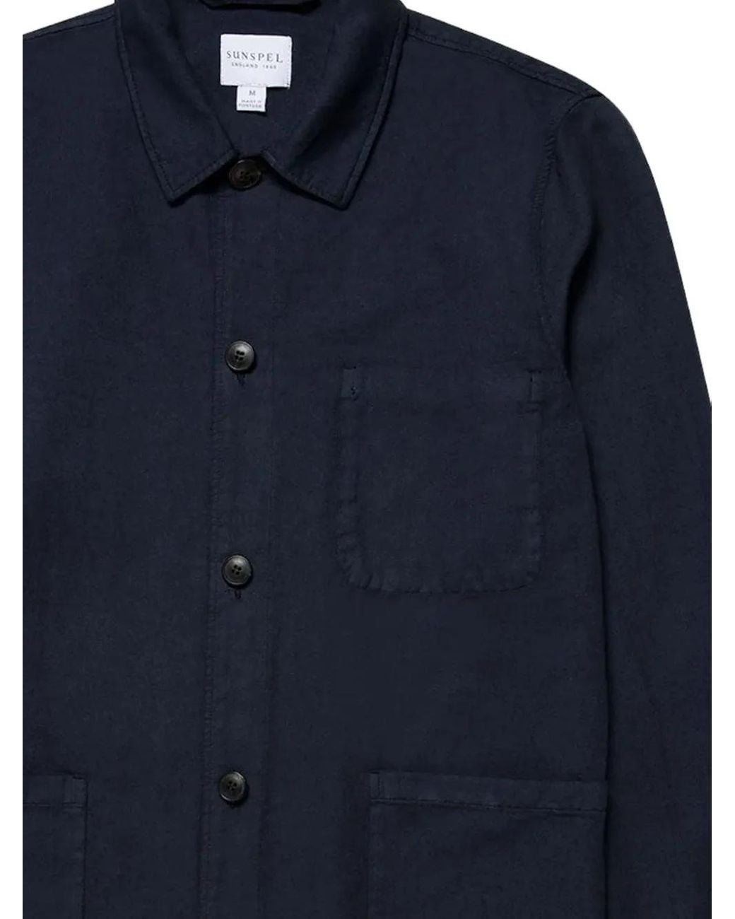 Sunspel Blue Button-Down Shirt Jacket for men