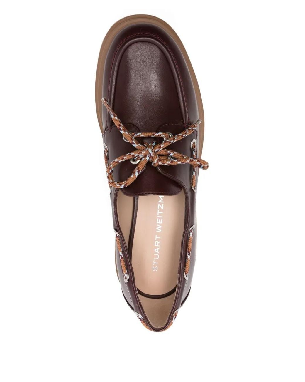 Stuart Weitzman Brown Chunky Leather Boat Shoes