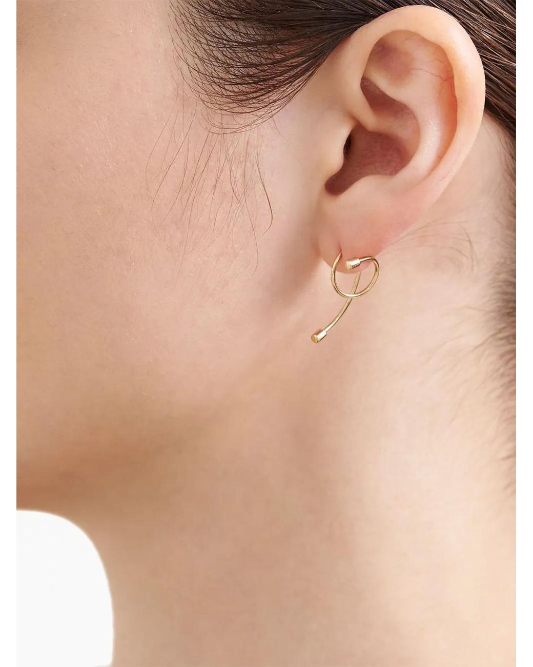 Shihara White 18Kt Twist Curl Single Earring