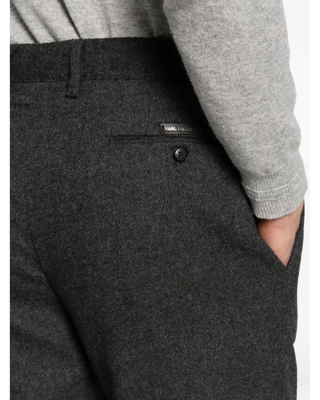 Karl Lagerfeld Black Kl-Clifford Pleated Trousers for men