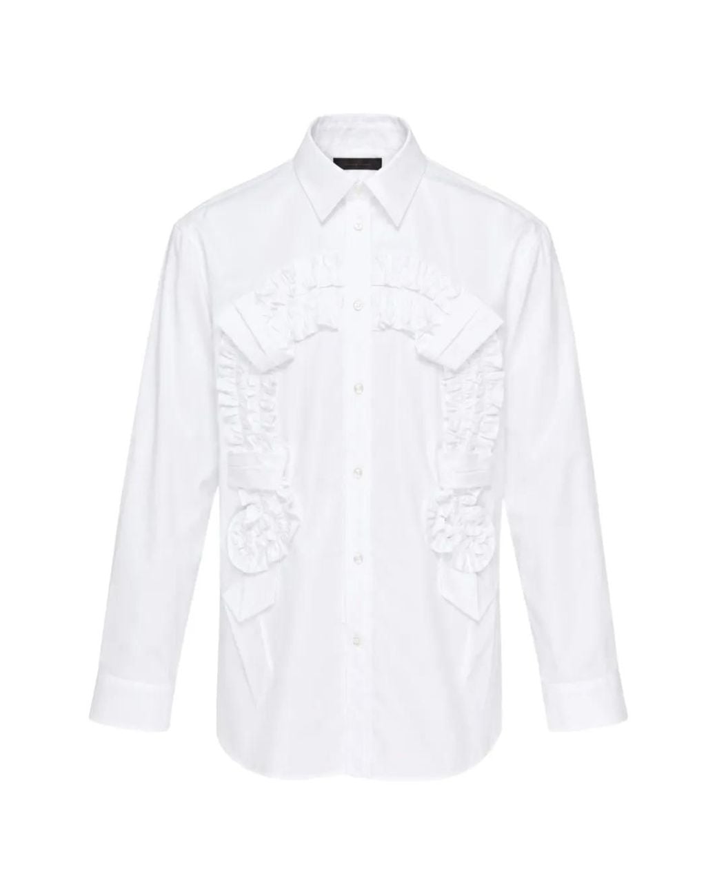 Simone Rocha White Ruffle-Trimmed Horseshoe Shirt for men