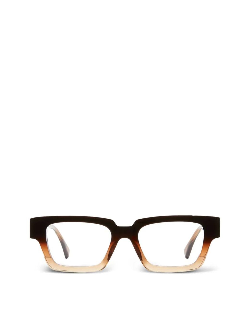Kuboraum Brown Rectangle-Frame Glasses for men
