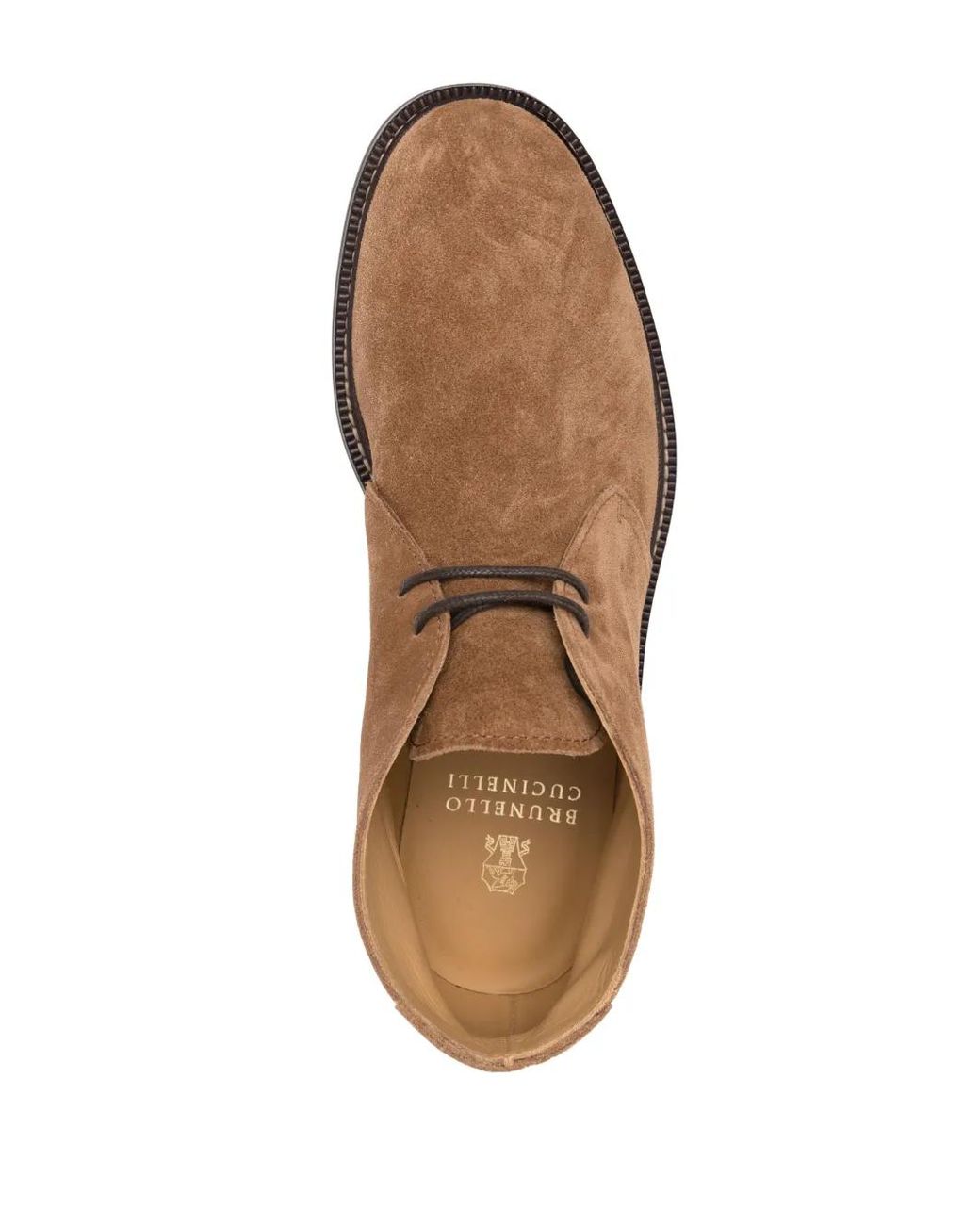 Brunello Cucinelli Brown Suede Lace-Up Boots for men